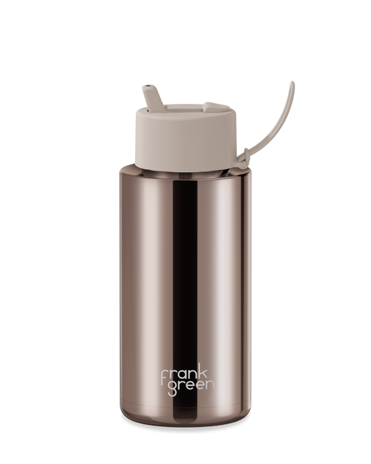 Chrome Ceramic Reusable Bottle - 34oz / 1,000ml