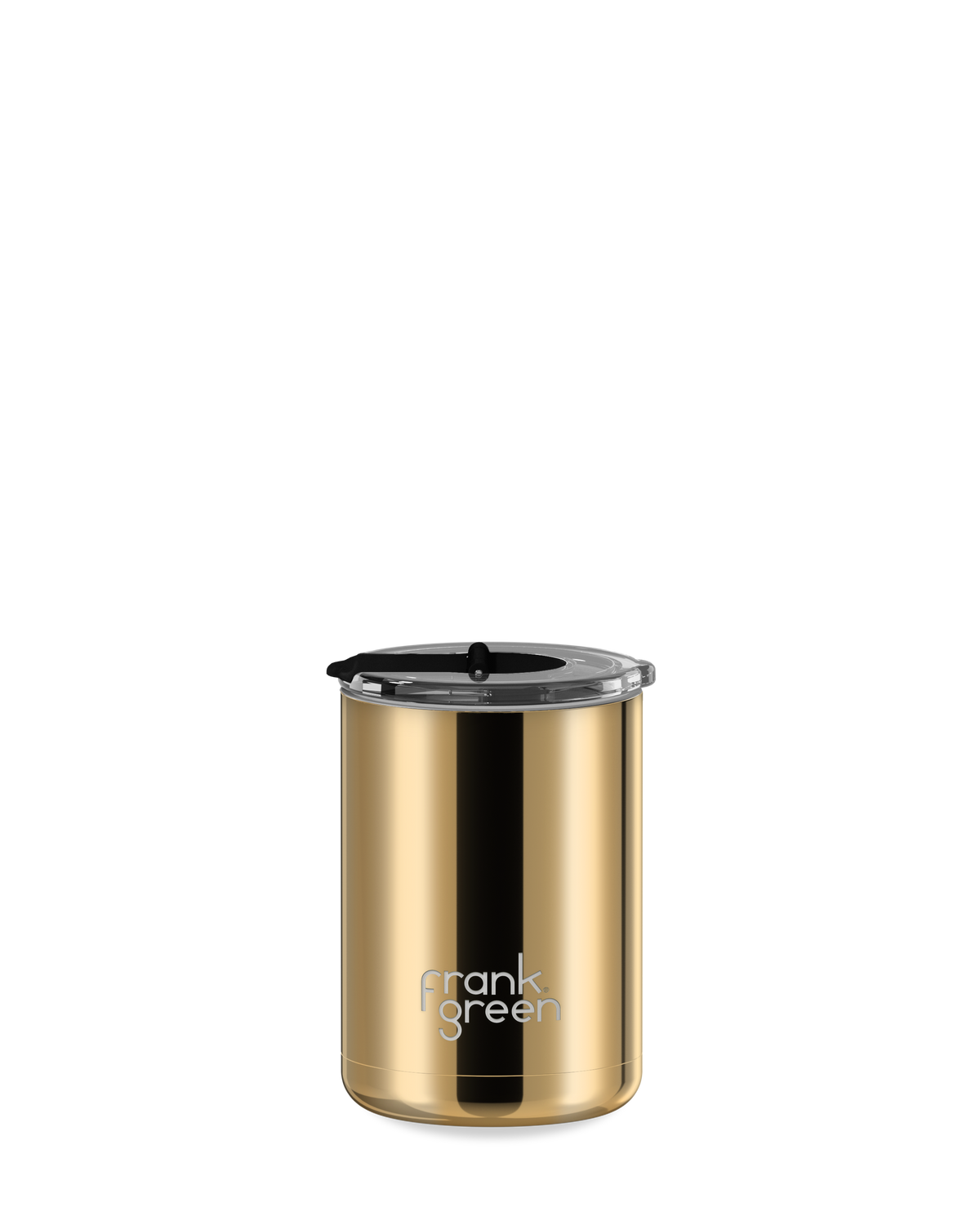 Chrome Ceramic Coffee Cup with Hinged Screw Lid - 12oz / 355ml