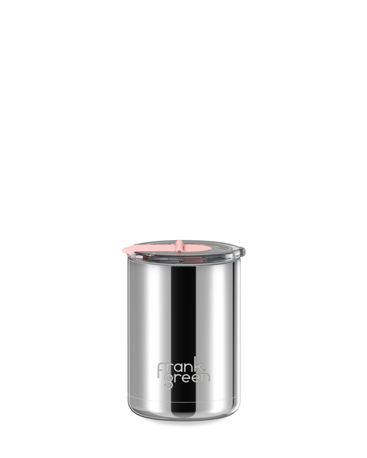 Chrome Ceramic Coffee Cup with Hinged Screw Lid - 12oz / 355ml