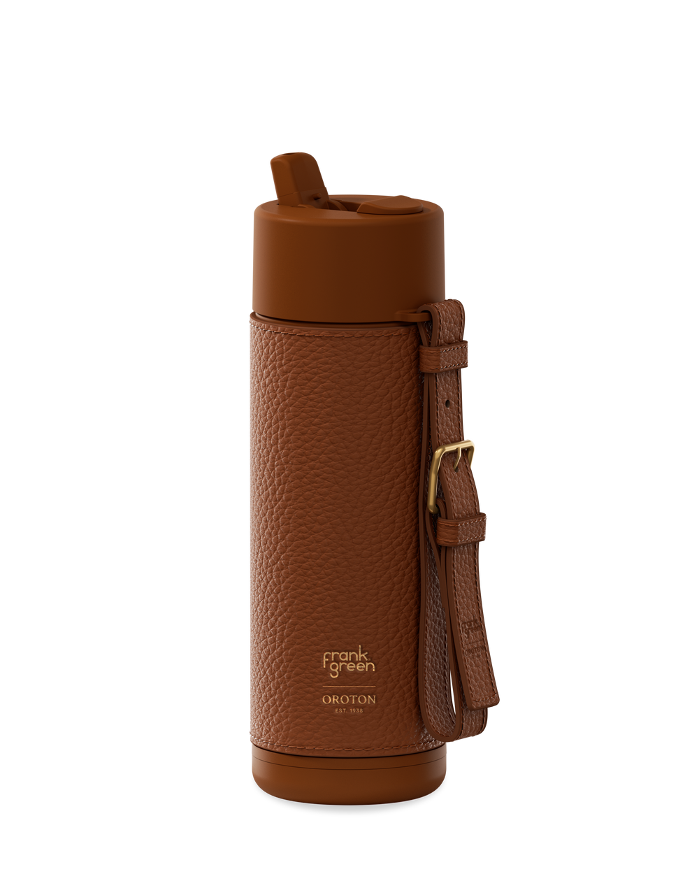 Ceramic Reusable Bottle with Oroton Leather Sleeve and Handle - 20oz / 595ml