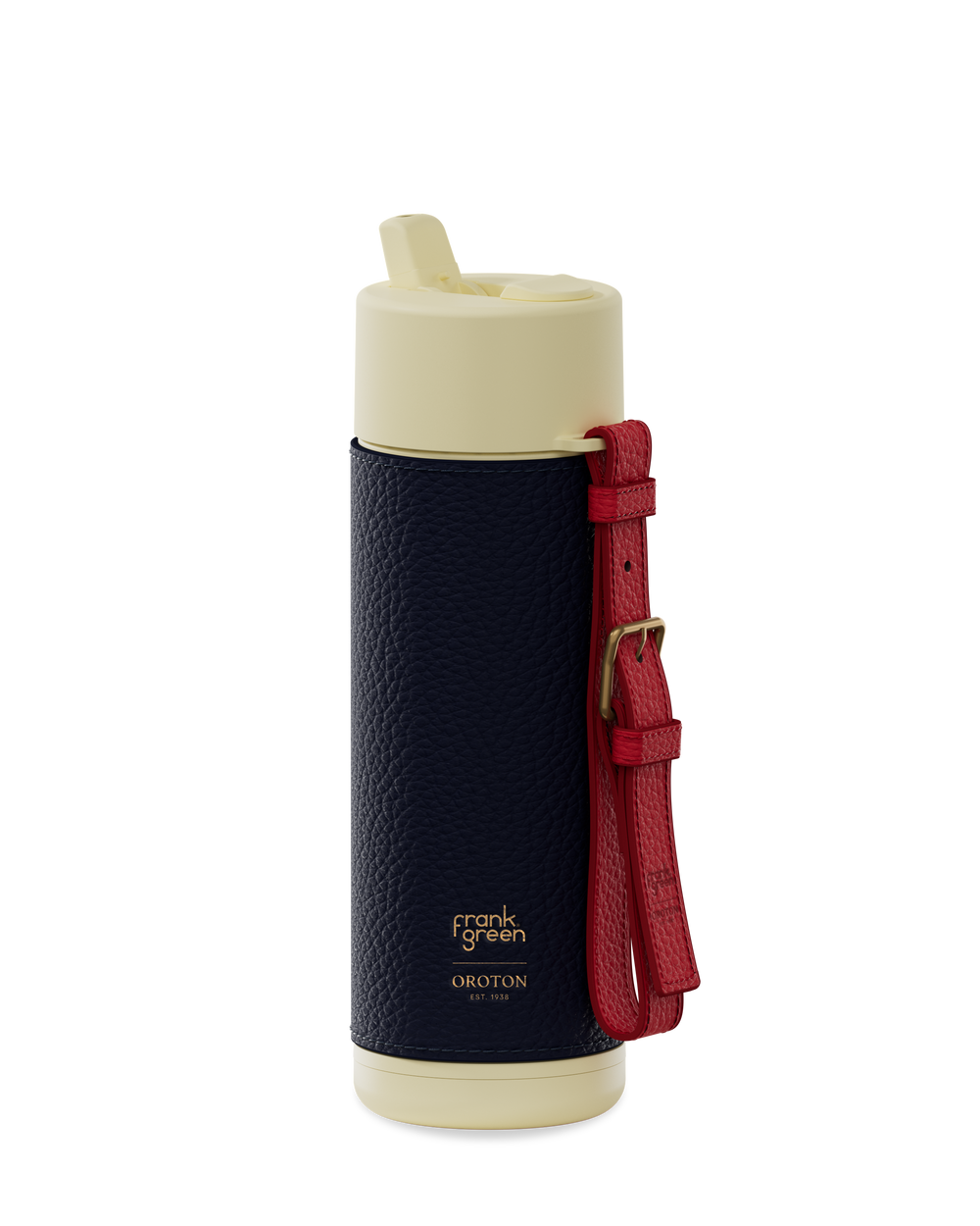 Ceramic Reusable Bottle with Oroton Leather Sleeve and Handle - 20oz / 595ml