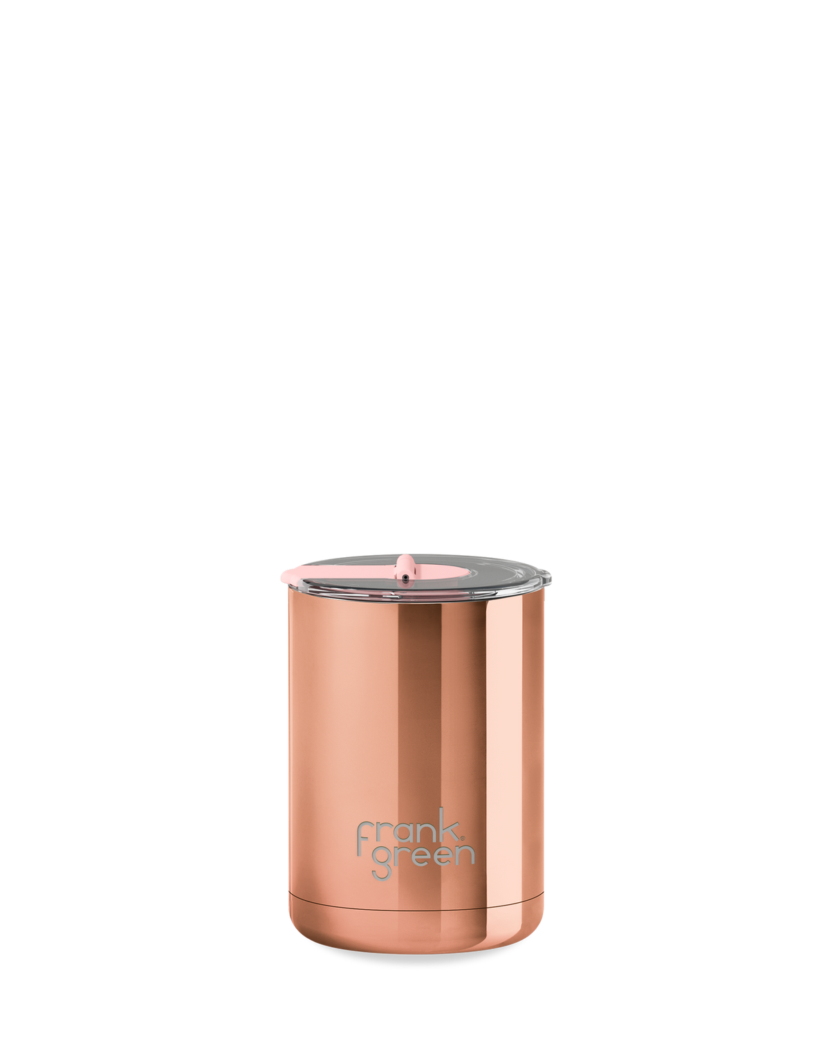 Chrome Ceramic Coffee Cup with Hinged Screw Lid - 12oz / 355ml