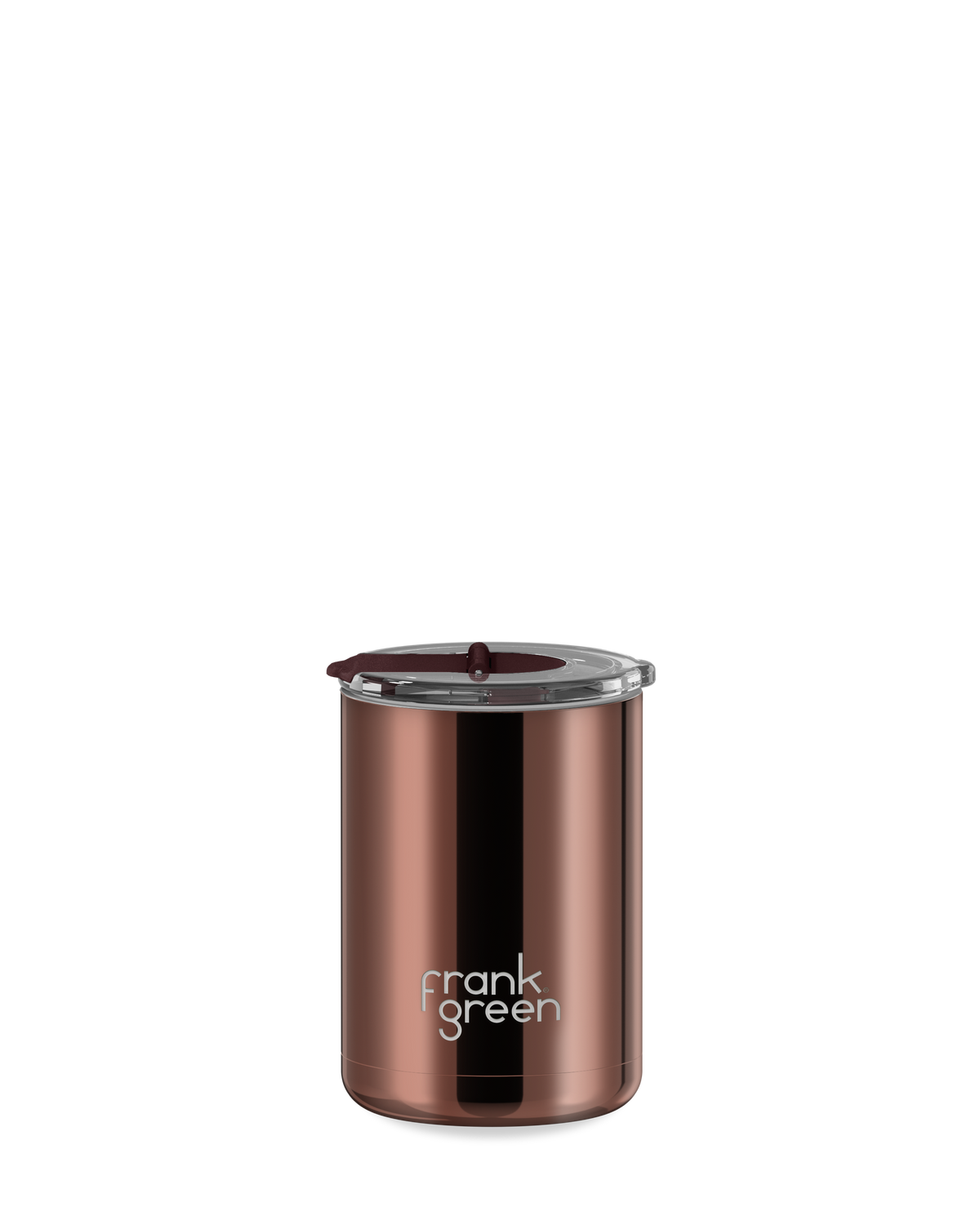 Chrome Ceramic Coffee Cup with Hinged Screw Lid - 12oz / 355ml