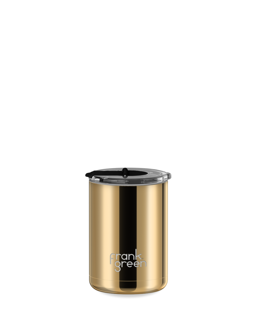 Chrome Ceramic Coffee Cup with Hinged Screw Lid - 12oz / 355ml