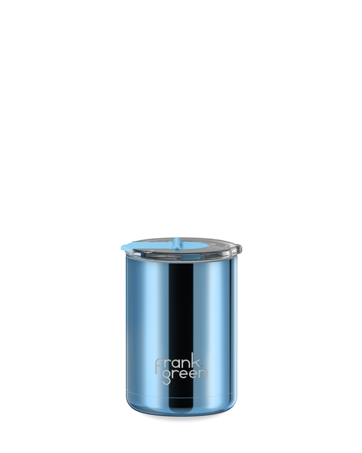 Chrome Ceramic Coffee Cup with Hinged Screw Lid - 12oz / 355ml